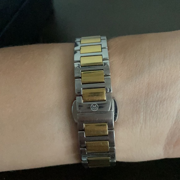 MOVADO gold and silver watch with black face - Picture 4 of 4